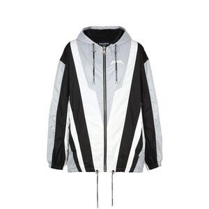 Balmain Polyester Shell Jacket with Zipper Closure Men Black Jackets
